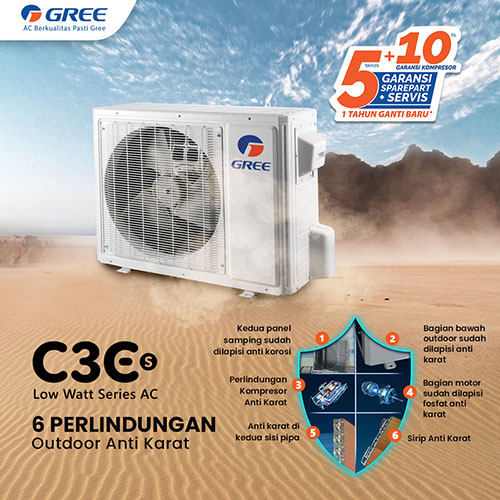 Gree AC Split Low Watt C3ES Series 1 PK - GWC-09C3ES | GWC09C3ES | 09C3ES